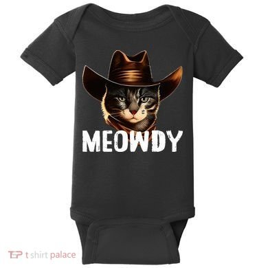 Meowdy Cat Cowboy Funny Cat Meme Baby Bodysuit
