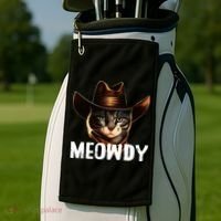 Meowdy Cat Cowboy Funny Cat Meme Golf Towel thumb 2