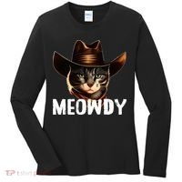 Meowdy Cat Cowboy Funny Cat Meme Women's Long Sleeve Shirt thumb 0