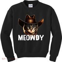 Meowdy Cat Cowboy Funny Cat Meme Kids Sweatshirt thumb 0
