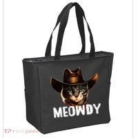 Meowdy Cat Cowboy Funny Cat Meme Tote Bag thumb 2