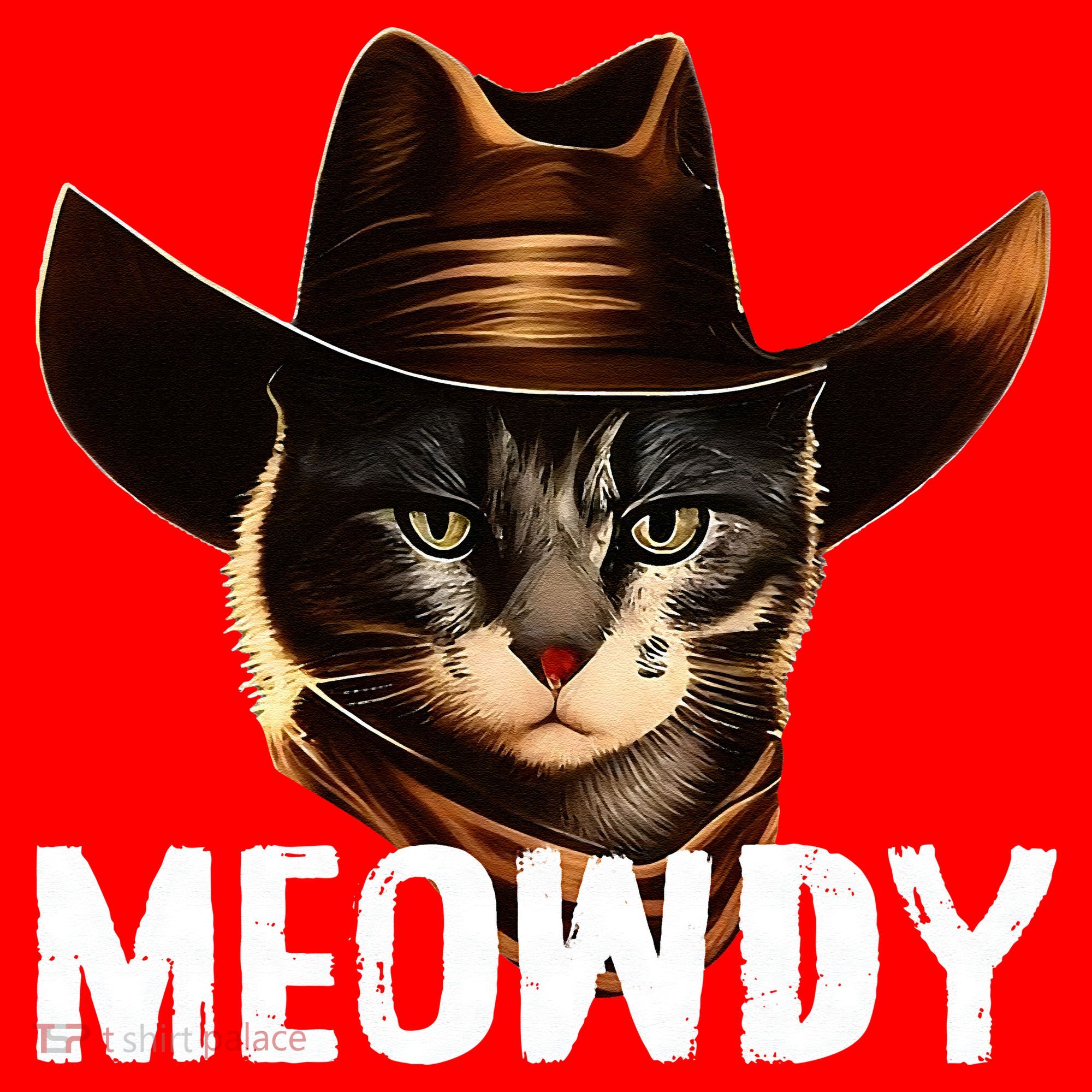 Meowdy Cat Cowboy Funny Cat Meme Santa Hat