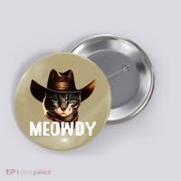 Meowdy Cat Cowboy Funny Cat Meme Button thumb 0