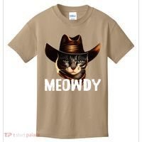 Meowdy Cat Cowboy Funny Cat Meme Kids T-Shirt thumb 0