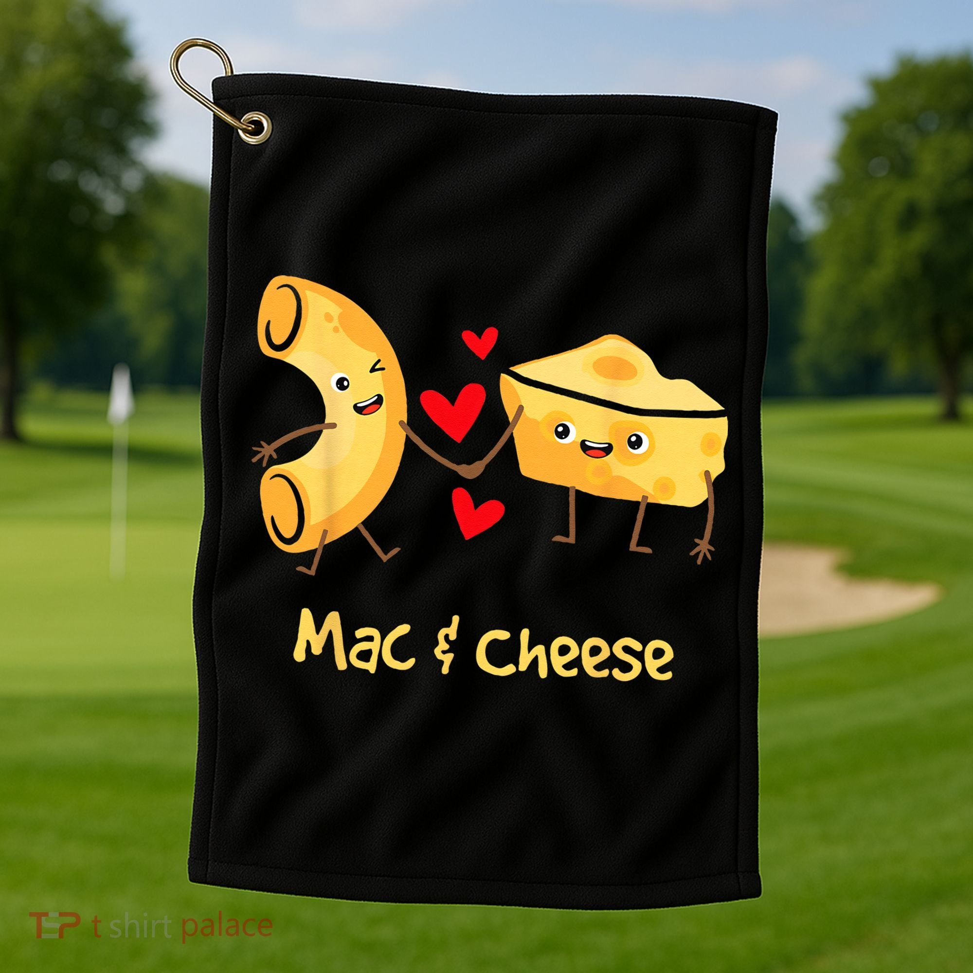 Mac & Cheese Couple Macaroni And Cheese Lover Foodie Golf Towel