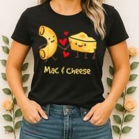 Mac & Cheese Couple Macaroni And Cheese Lover Foodie Women's T-Shirt thumb 2