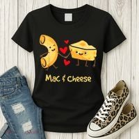 Mac & Cheese Couple Macaroni And Cheese Lover Foodie Women's T-Shirt thumb 3