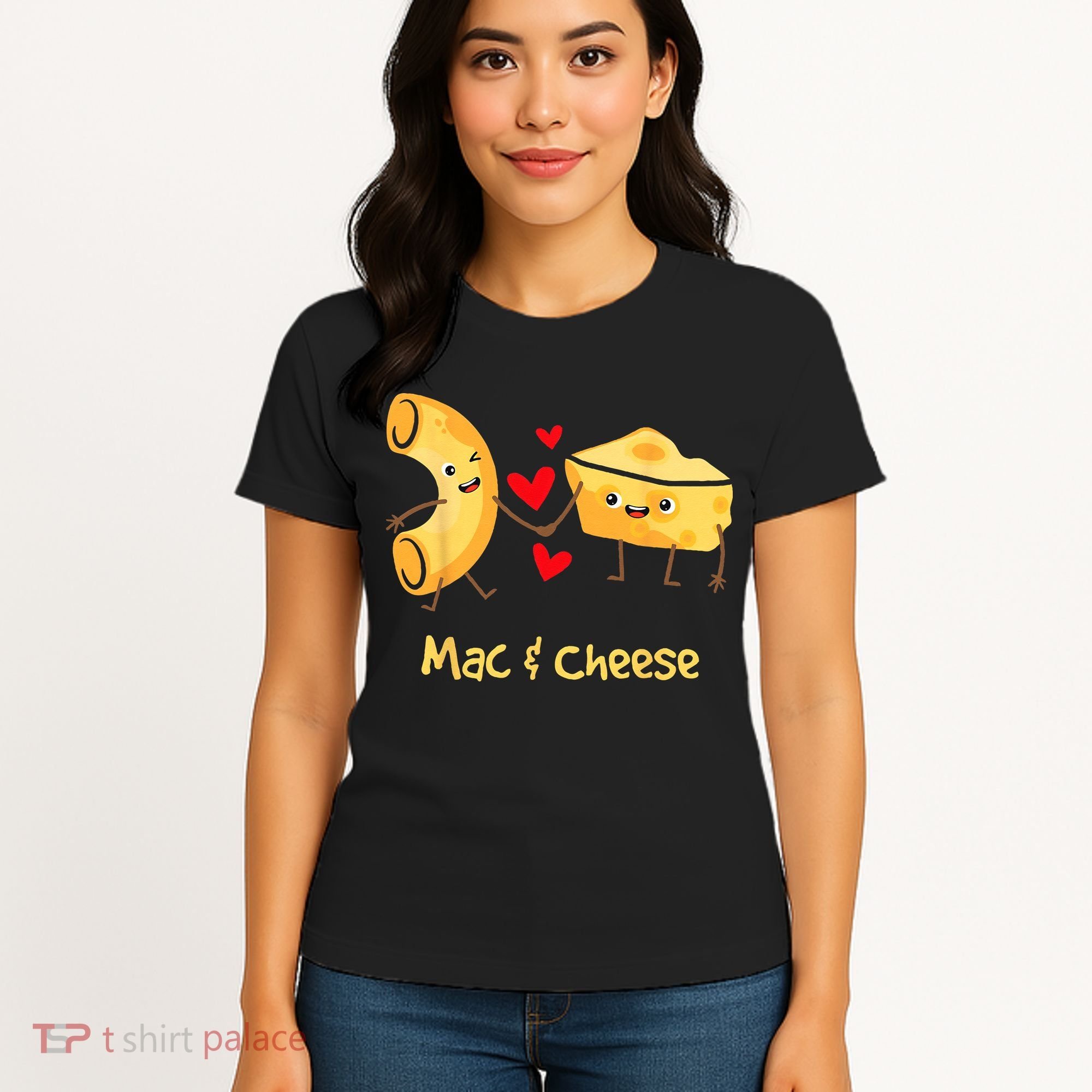 Mac & Cheese Couple Macaroni And Cheese Lover Foodie Women's T-Shirt