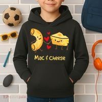Mac & Cheese Couple Macaroni And Cheese Lover Foodie Kids Hoodie thumb 2