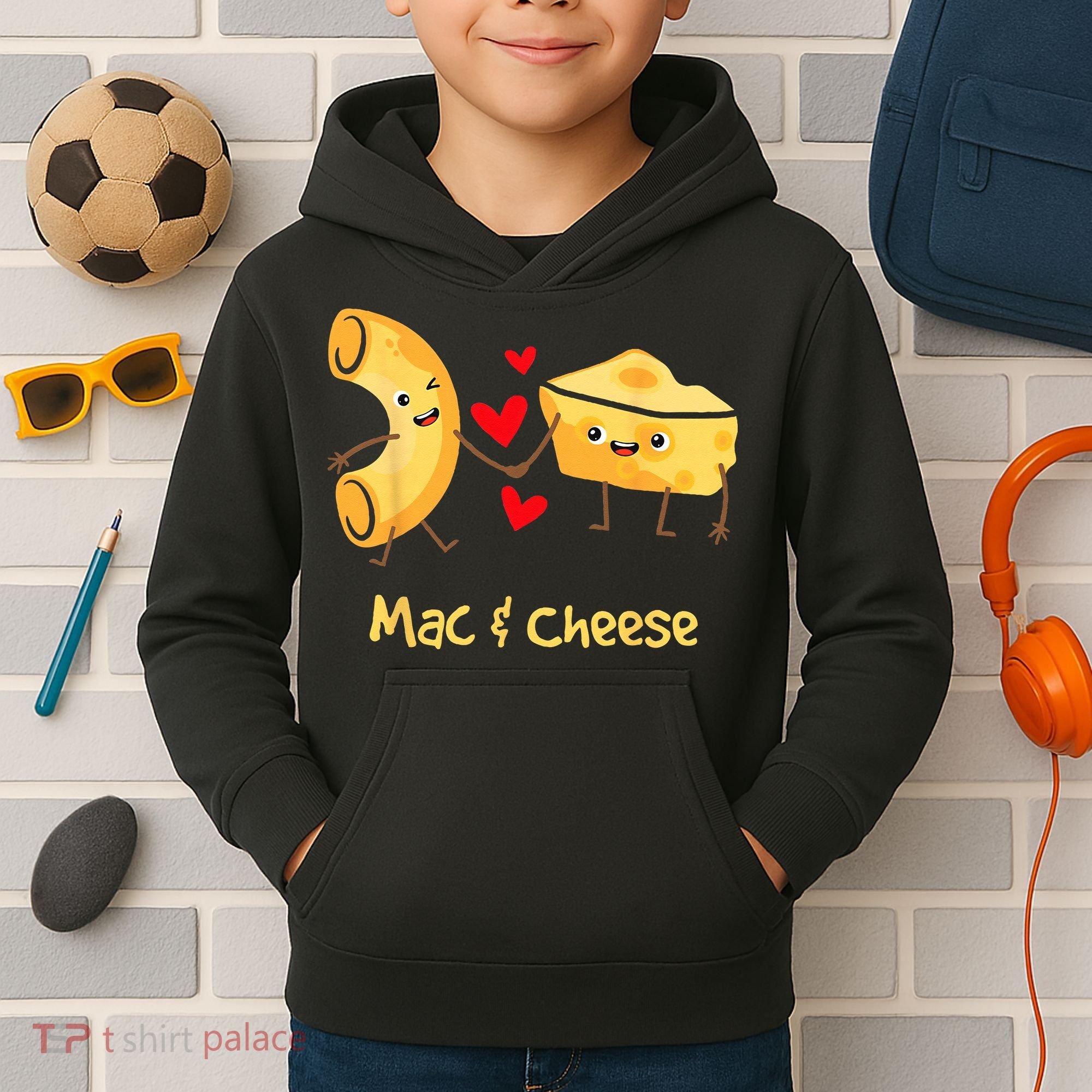 Mac & Cheese Couple Macaroni And Cheese Lover Foodie Kids Hoodie