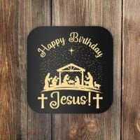 Merry Christmas Christian Happy Birthday Jesus Christ Xmas Coaster thumb 0