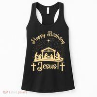 Merry Christmas Christian Happy Birthday Jesus Christ Xmas Women's Tank Top thumb 0