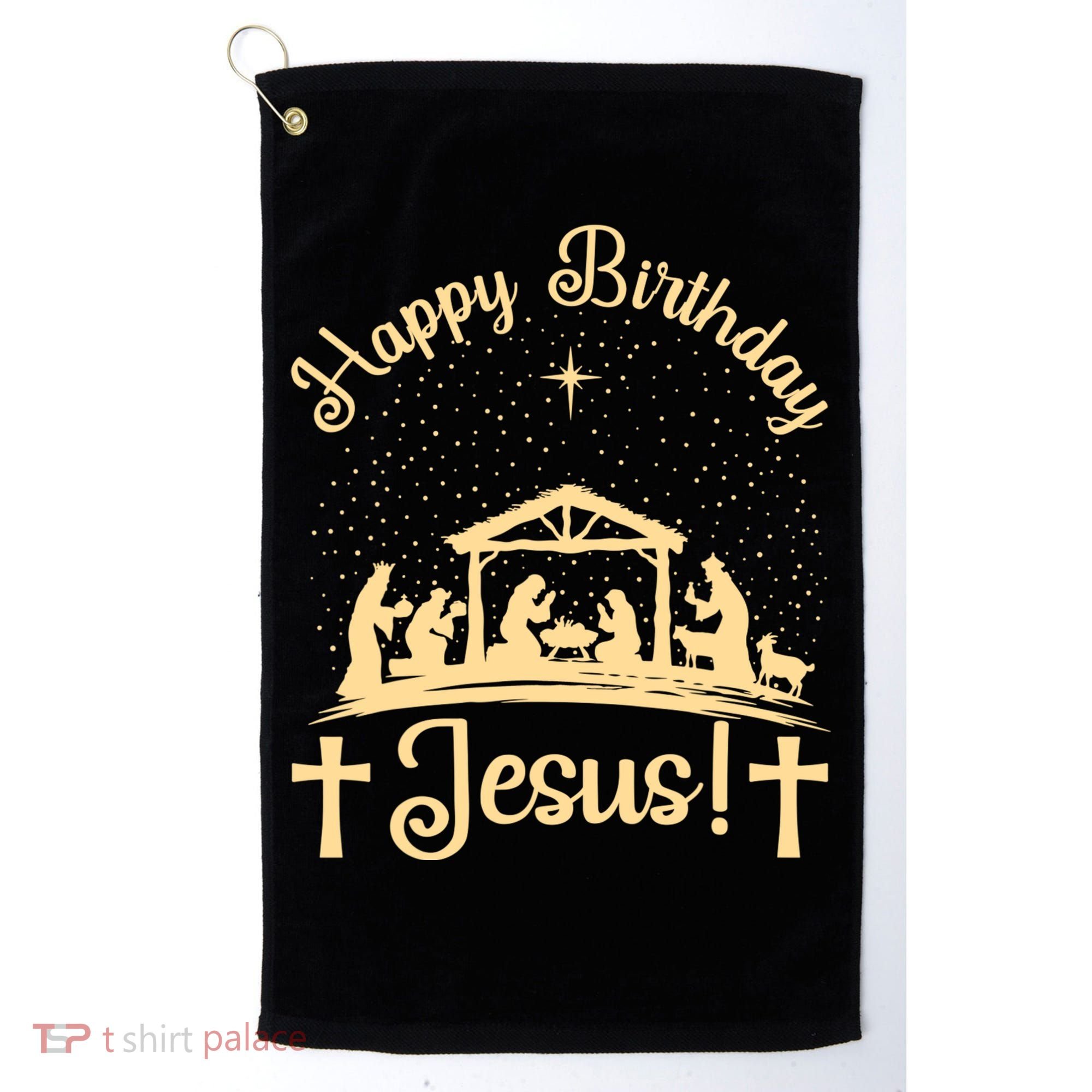 Merry Christmas Christian Happy Birthday Jesus Christ Xmas Golf Towel