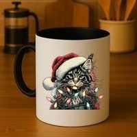 Maine Coon Cat Chew Christmas Light Xmas Holiday Funny Cute Coffee Mug thumb 4