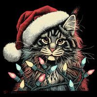 Maine Coon Cat Chew Christmas Light Xmas Holiday Funny Cute Coffee Mug thumb 5