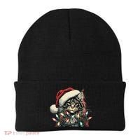 Maine Coon Cat Chew Christmas Light Xmas Holiday Funny Cute Beanie thumb 0