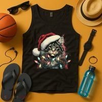 Maine Coon Cat Chew Christmas Light Xmas Holiday Funny Cute Tank Top thumb 4