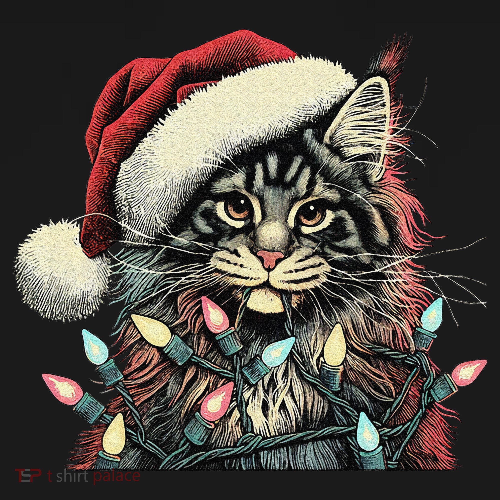 Maine Coon Cat Chew Christmas Light Xmas Holiday Funny Cute Visor