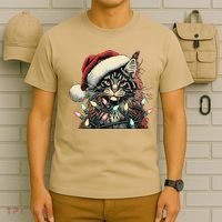 Maine Coon Cat Chew Christmas Light Xmas Holiday Funny Cute T-Shirt thumb 6