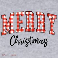 Merry Christmas Classic Checkered Women's Racerback Cropped Tank thumb 2