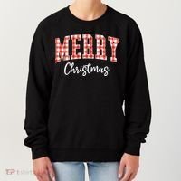 Merry Christmas Classic Checkered Women's Sweatshirt thumb 0