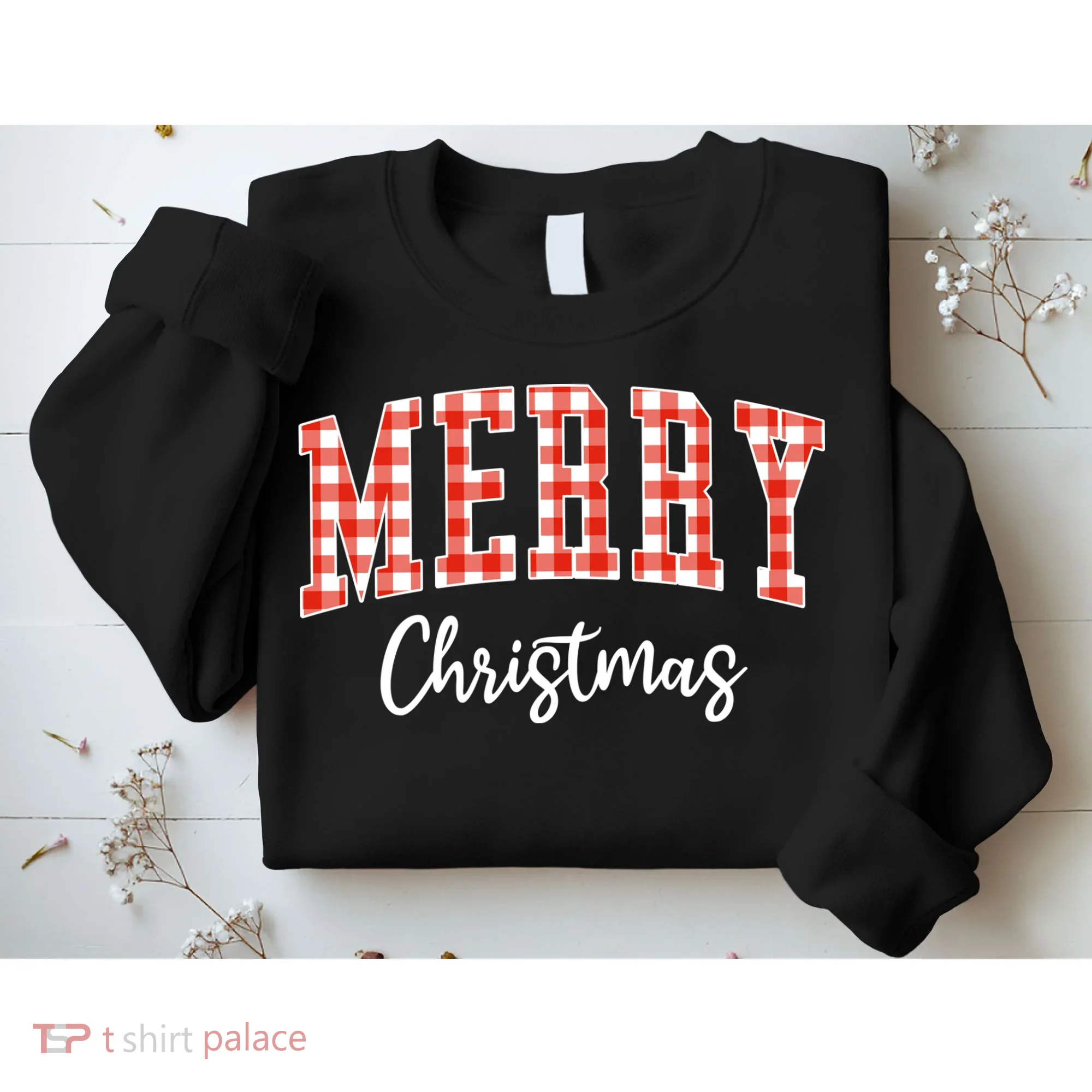 Merry Christmas Classic Checkered Sweatshirt
