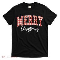 Merry Christmas Classic Checkered T-Shirt thumb 0