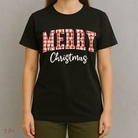 Merry Christmas Classic Checkered T-Shirt thumb 4