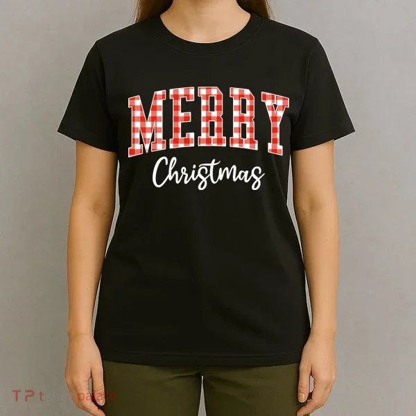 Merry Christmas Classic Checkered T-Shirt