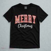Merry Christmas Classic Checkered T-Shirt thumb 5