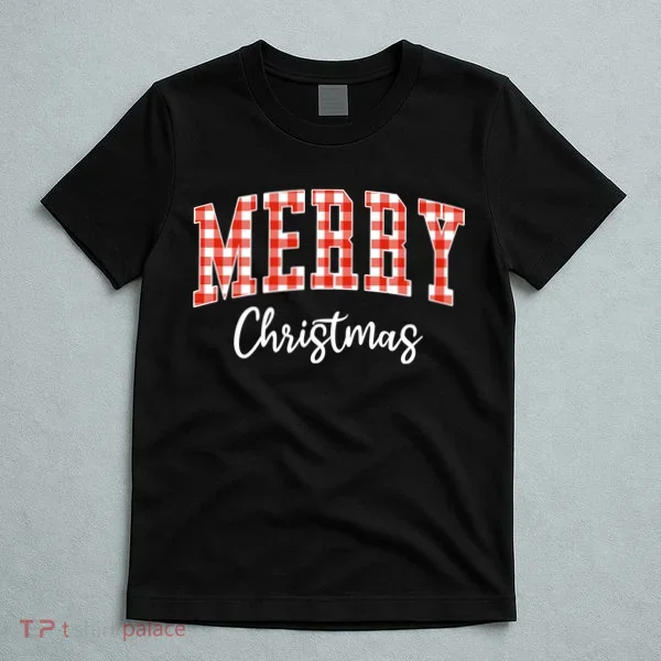 Merry Christmas Classic Checkered T-Shirt