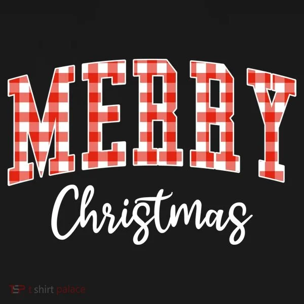 Merry Christmas Classic Checkered Button