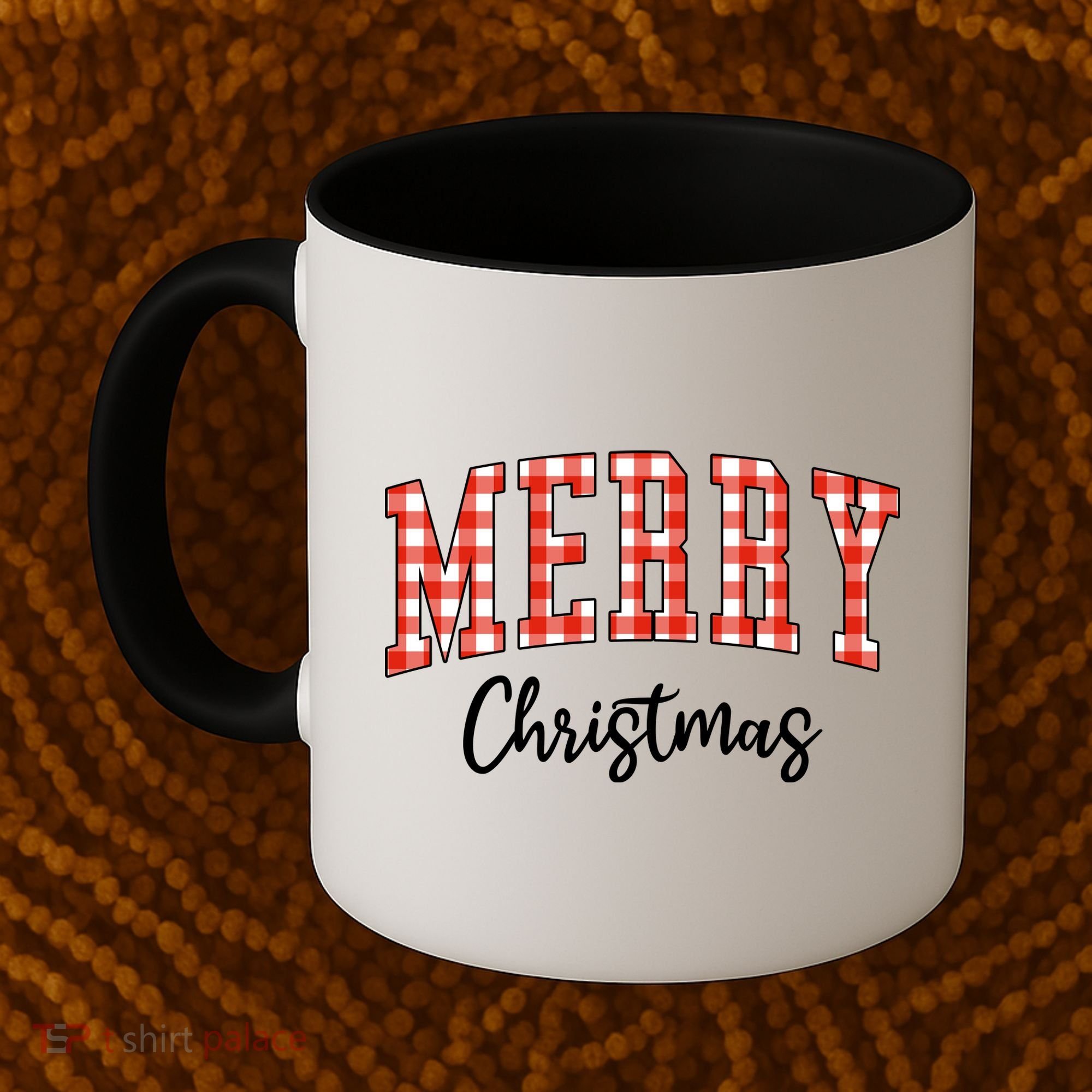 Merry Christmas Classic Checkered Coffee Mug
