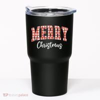 Merry Christmas Classic Checkered Tumbler thumb 0