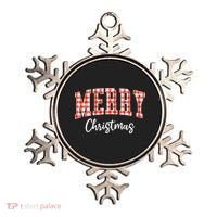 Merry Christmas Classic Checkered Ornament thumb 0