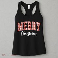 Merry Christmas Classic Checkered Women's Tank Top thumb 3