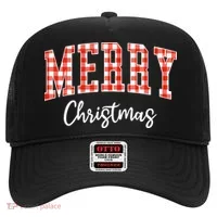 Merry Christmas Classic Checkered Hat thumb 0