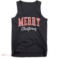 Merry Christmas Classic Checkered Tank Top thumb 0