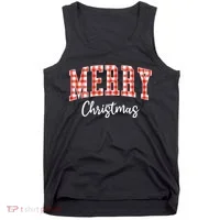 Merry Christmas Classic Checkered Tank Top thumb 0