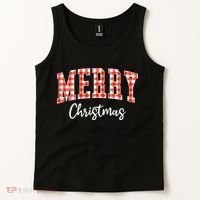 Merry Christmas Classic Checkered Tank Top thumb 2