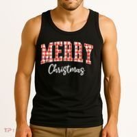 Merry Christmas Classic Checkered Tank Top thumb 3