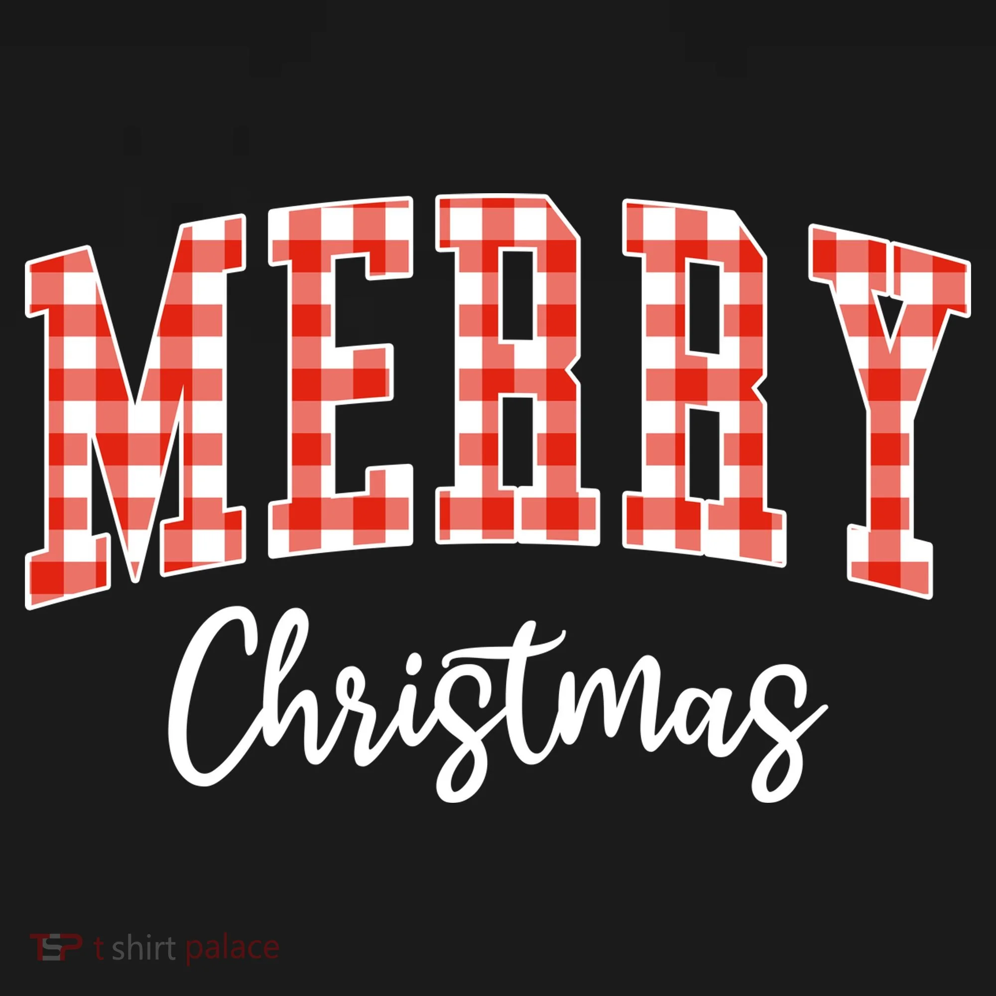 Merry Christmas Classic Checkered Tank Top