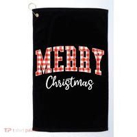 Merry Christmas Classic Checkered Golf Towel thumb 0