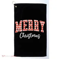 Merry Christmas Classic Checkered Golf Towel thumb 0