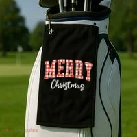Merry Christmas Classic Checkered Golf Towel thumb 2