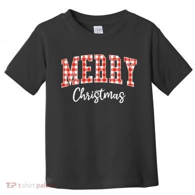 Merry Christmas Classic Checkered Toddler T-Shirt
