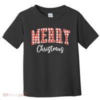 Merry Christmas Classic Checkered Toddler T-Shirt thumb 0