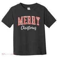 Merry Christmas Classic Checkered Toddler T-Shirt thumb 0