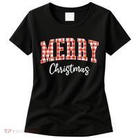 Merry Christmas Classic Checkered Women's T-Shirt thumb 0