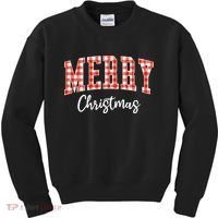 Merry Christmas Classic Checkered Kids Sweatshirt thumb 0